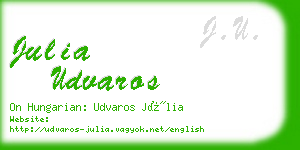 julia udvaros business card